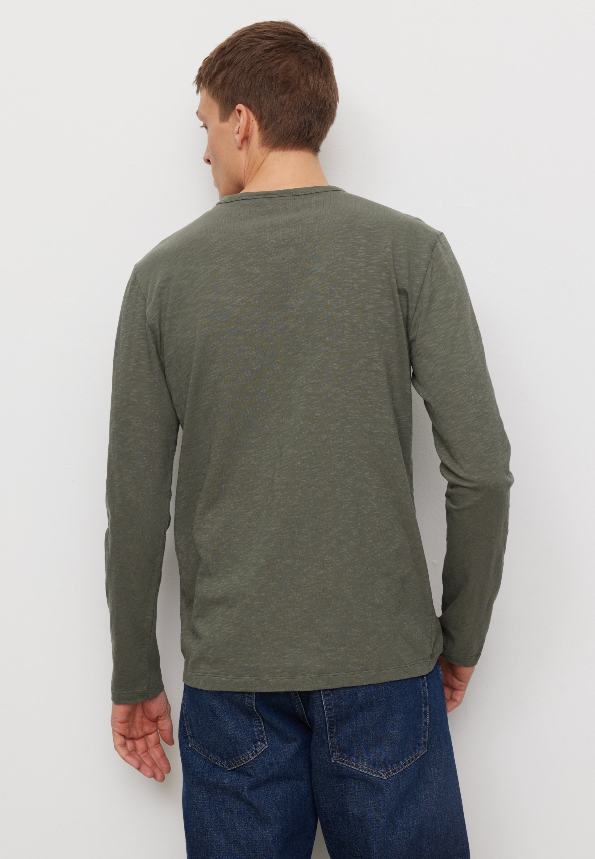 Recolution MACA maglia maniche lunghe kaki scuro cotone bio