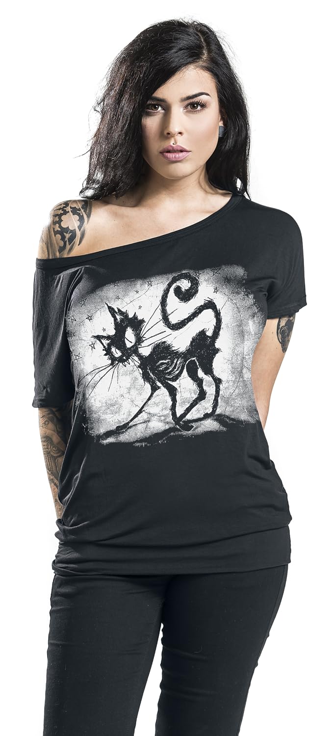 Gothicana by EMP Maglietta Nera con Gonna a Mano taglia L