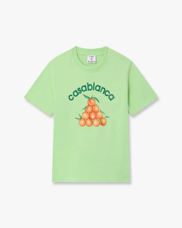 Casablanca Oranges t-shirt bambino verde cotone