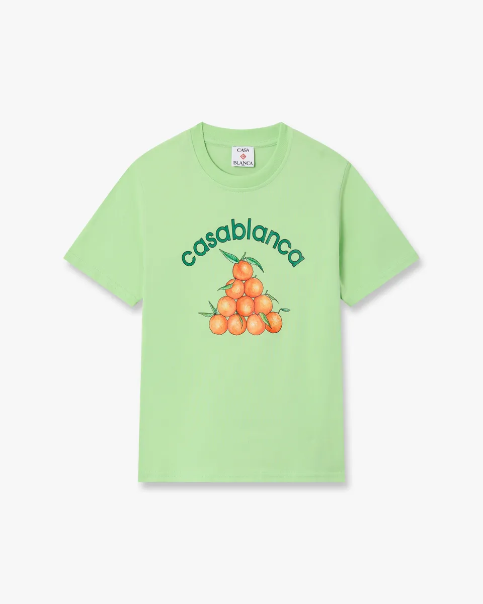 Casablanca Oranges t-shirt bambino verde cotone