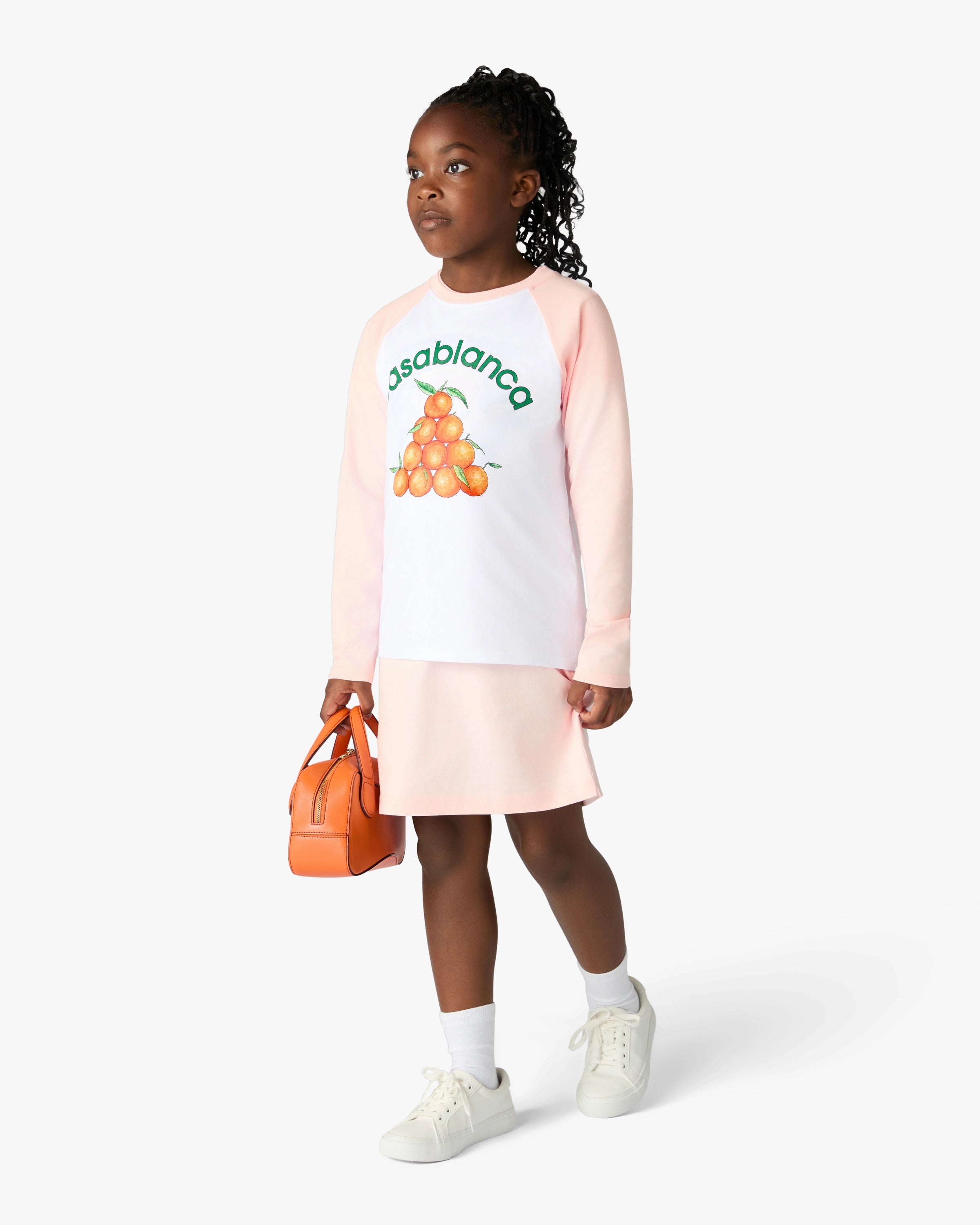 Casablanca Oranges Baseball maglia manica lunga bianco rosa