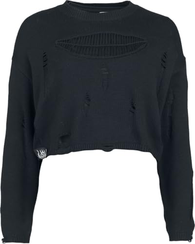 Gothicana by EMP Maglione Nero Destroyed taglia L gotico