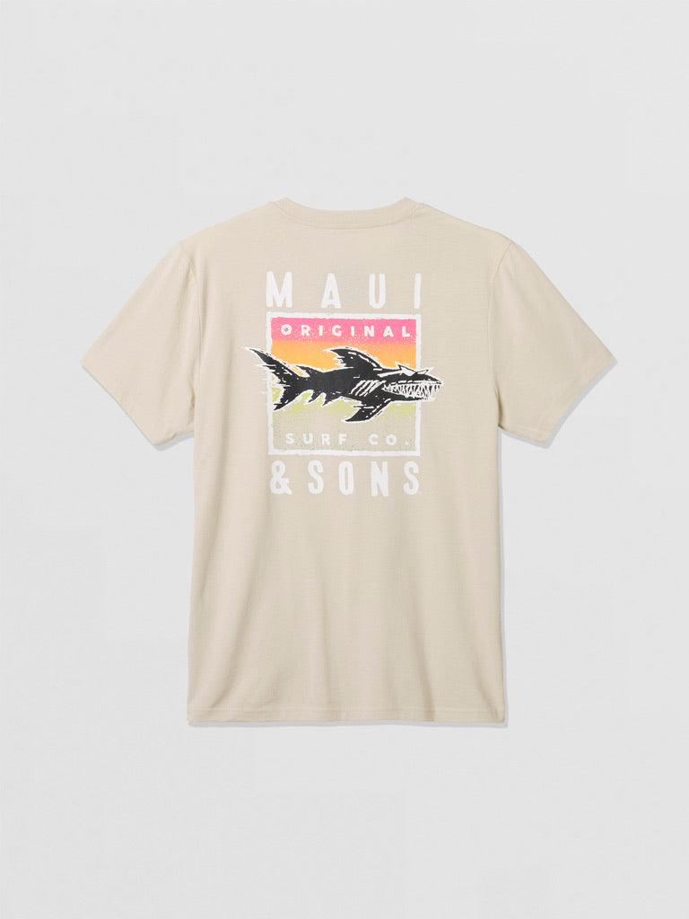 Maui and Sons In the Deep maglietta uomo steel blue in cotone