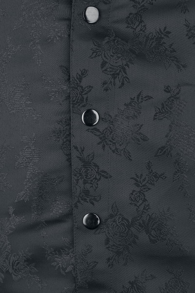 Gothicana by EMP Camicia nera uomo L rose maniche lunghe
