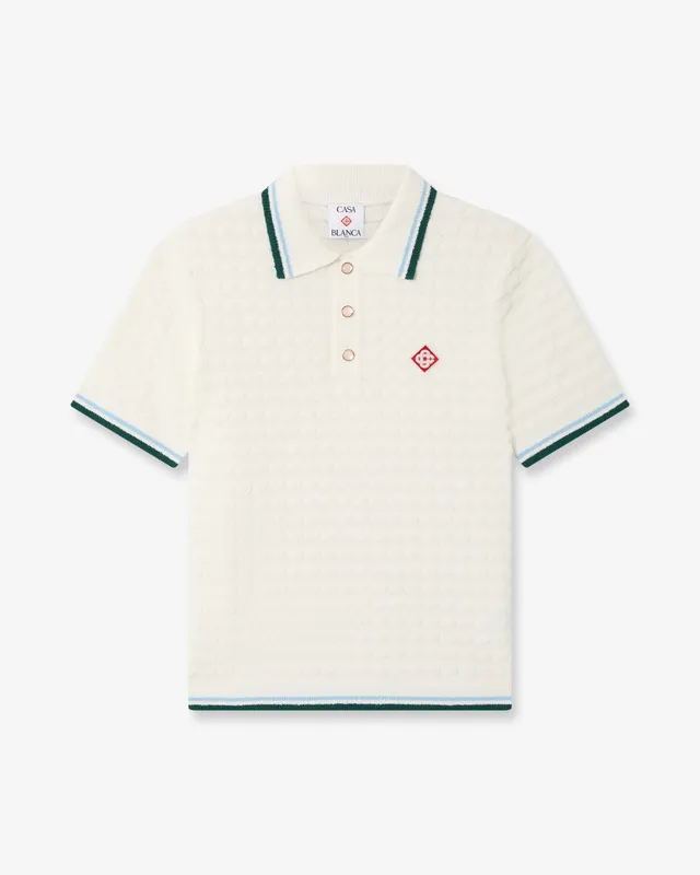 Casablanca Boucle polo uomo bianca maniche corte