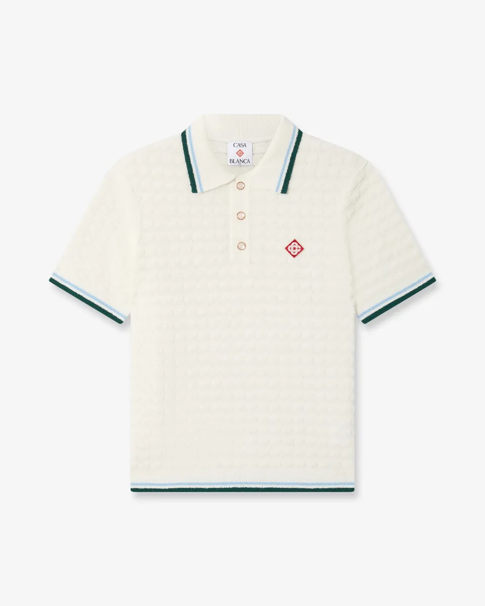 Casablanca Boucle polo uomo bianca maniche corte