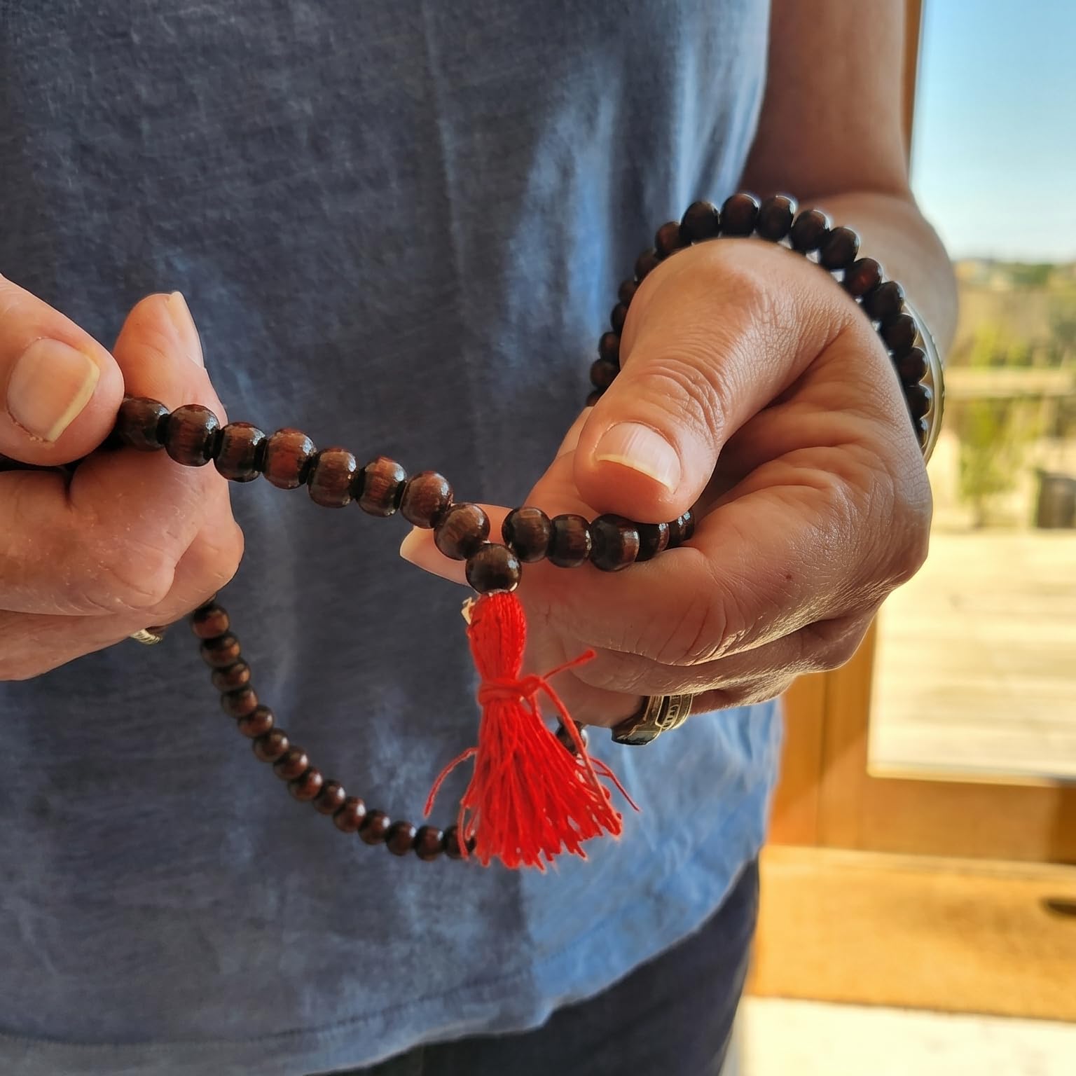 Siesta Mallah Mala collana 108 grani legno