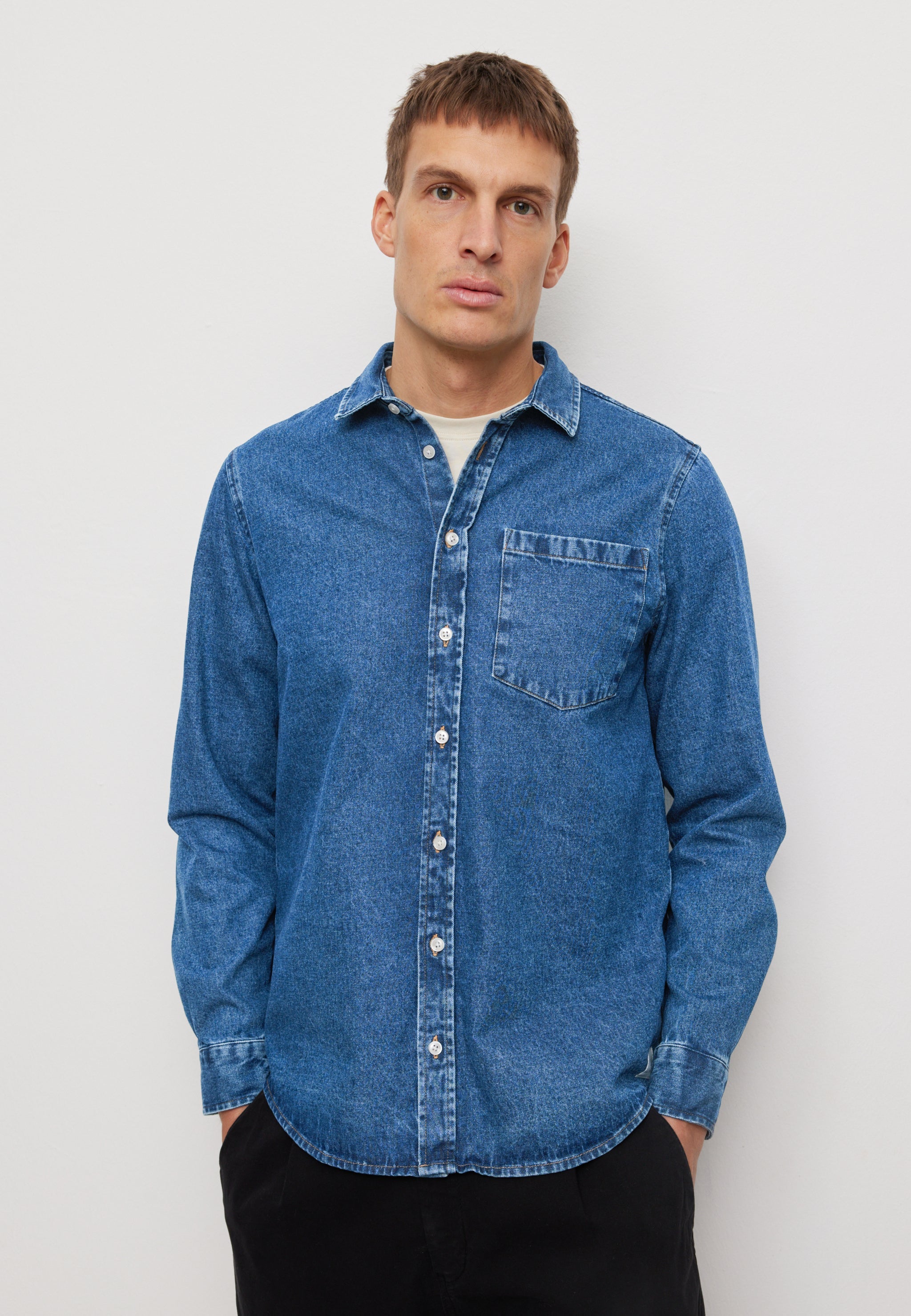 Recolution Currant camicia denim blu cotone bio