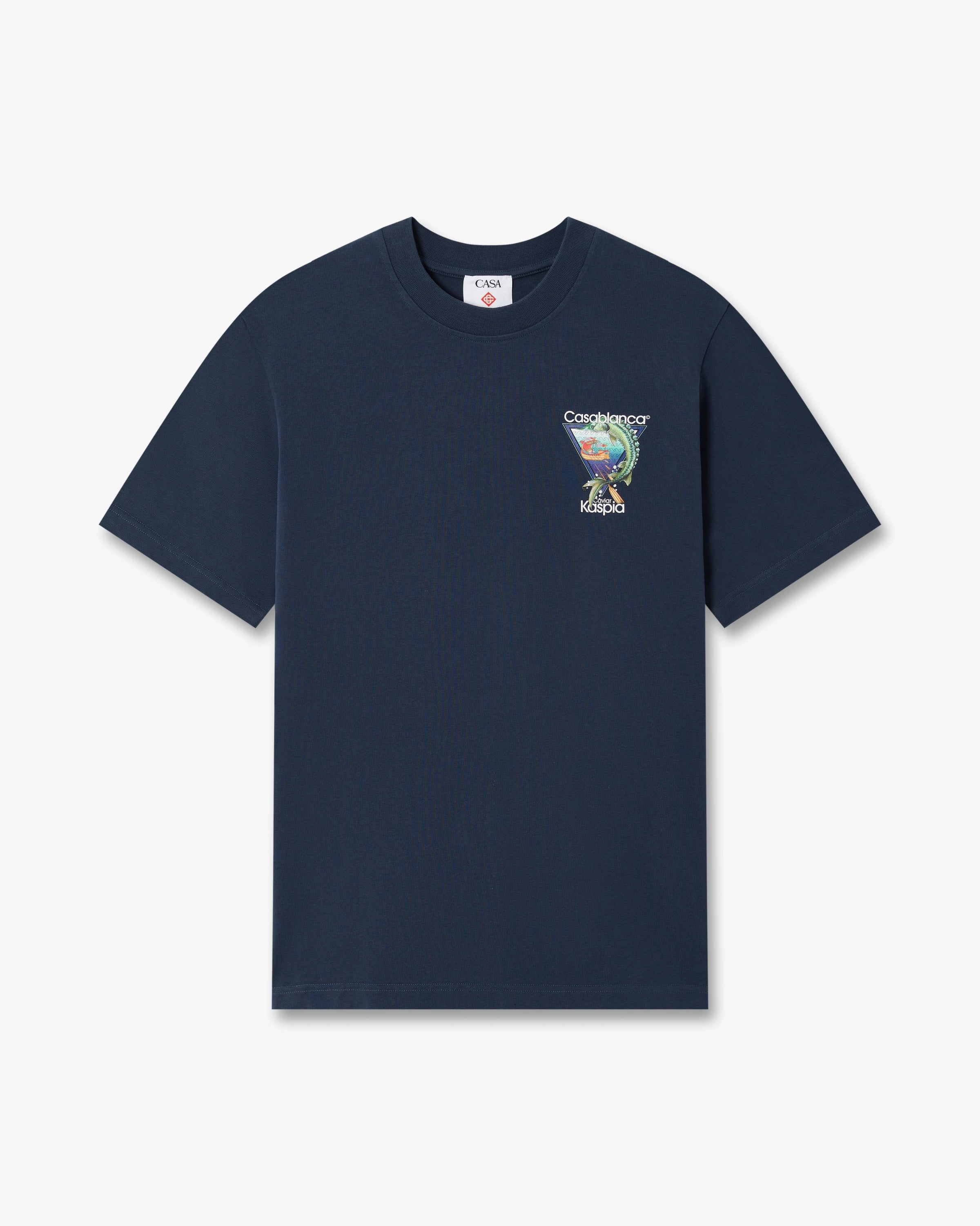 Casablanca Casa Kaspia New York Club Icon T-Shirt Blu