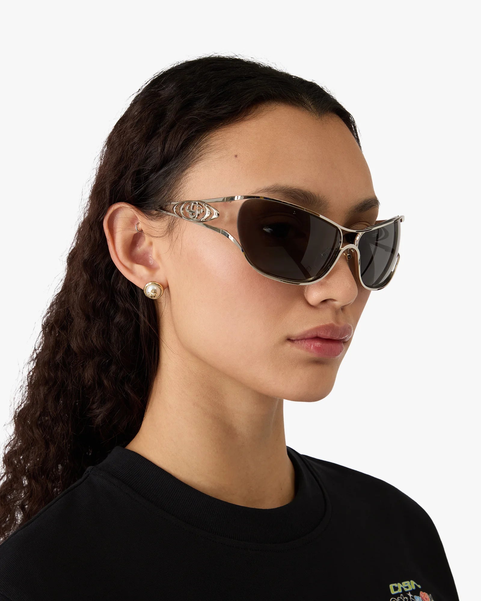 Casablanca Outline Sport occhiali sole neri lenti grigie
