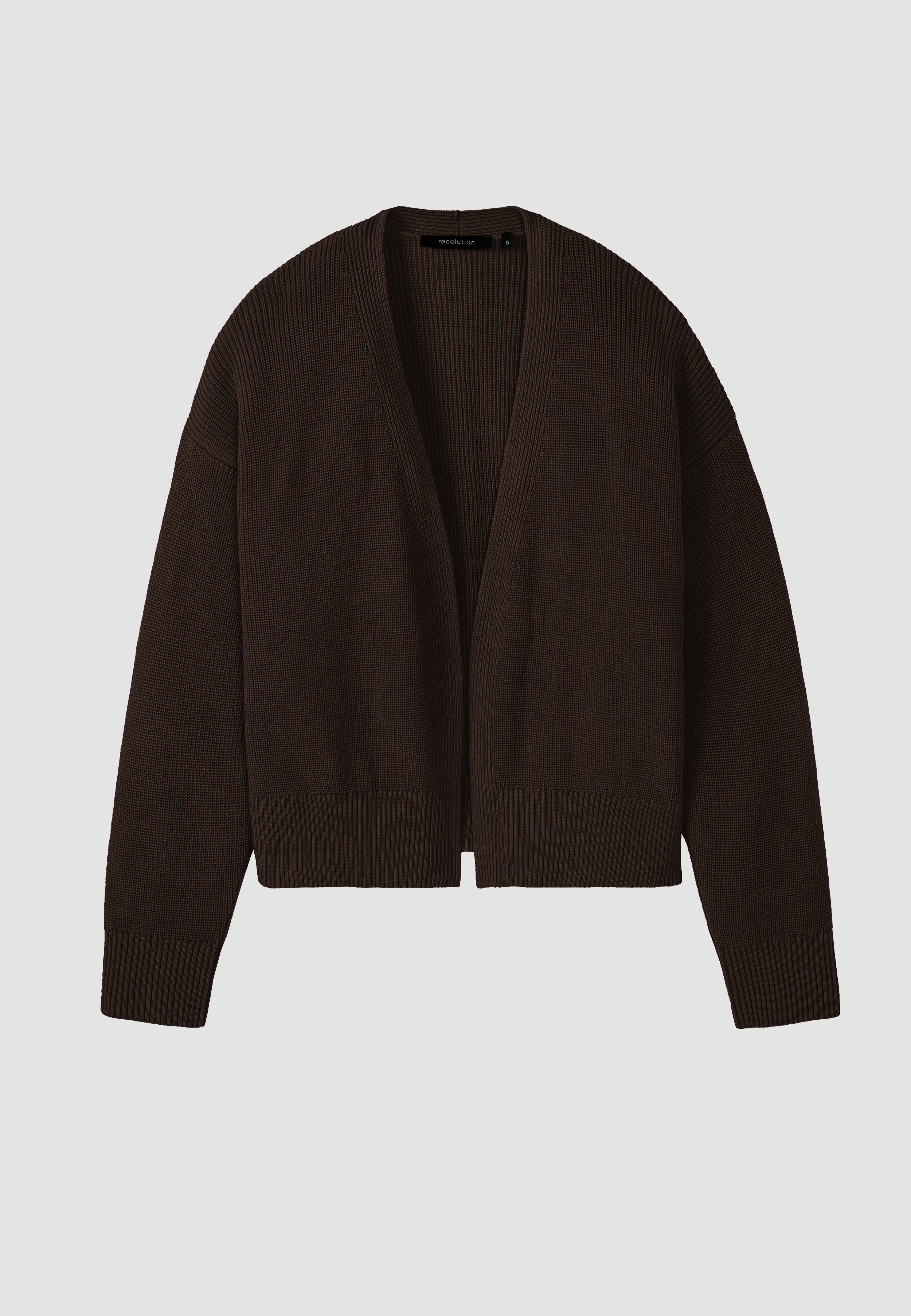 Recolution Moringa cardigan cotone bio cioccolato