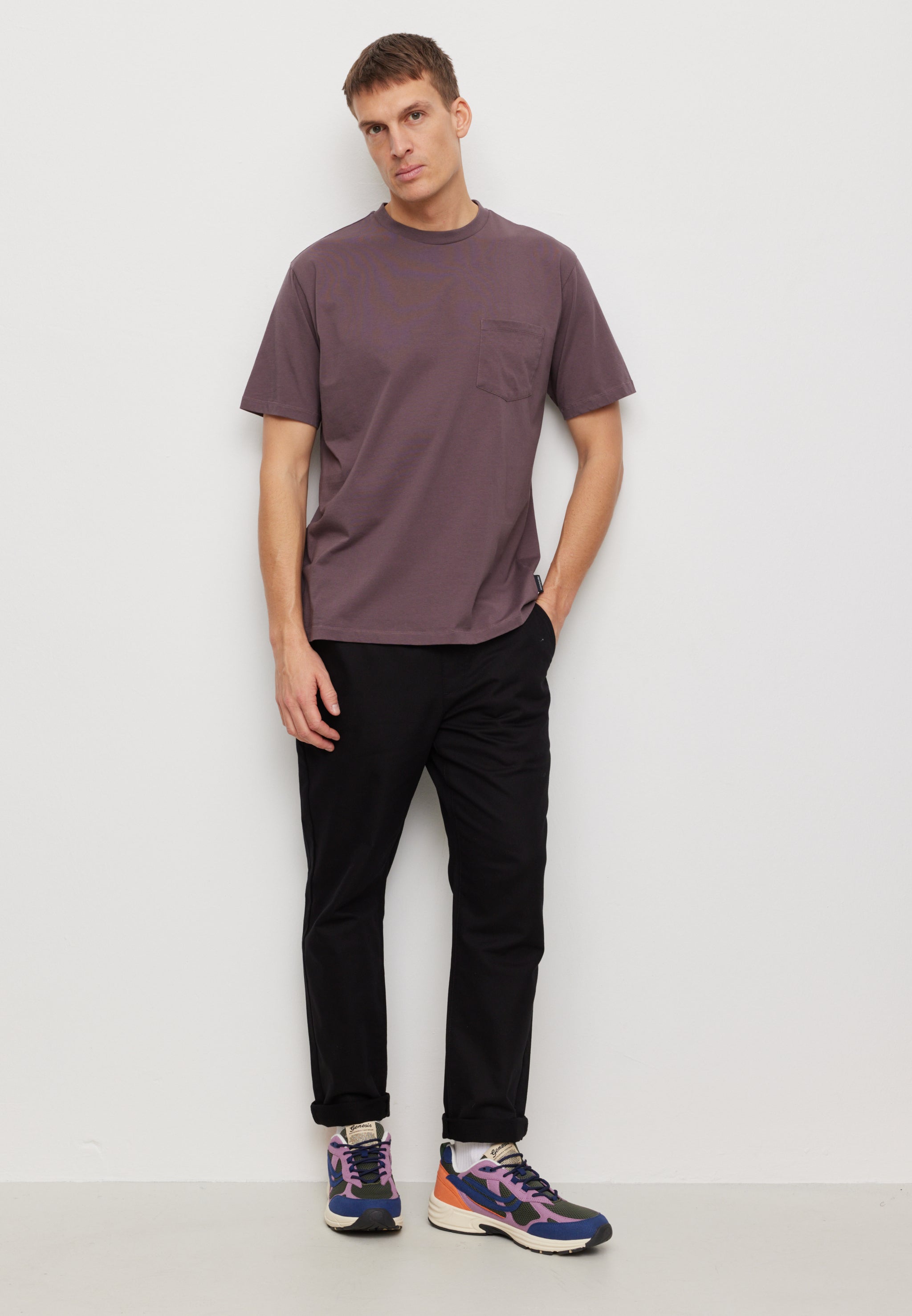 Recolution Aposeris Pocket maglietta uomo viola scuro bio