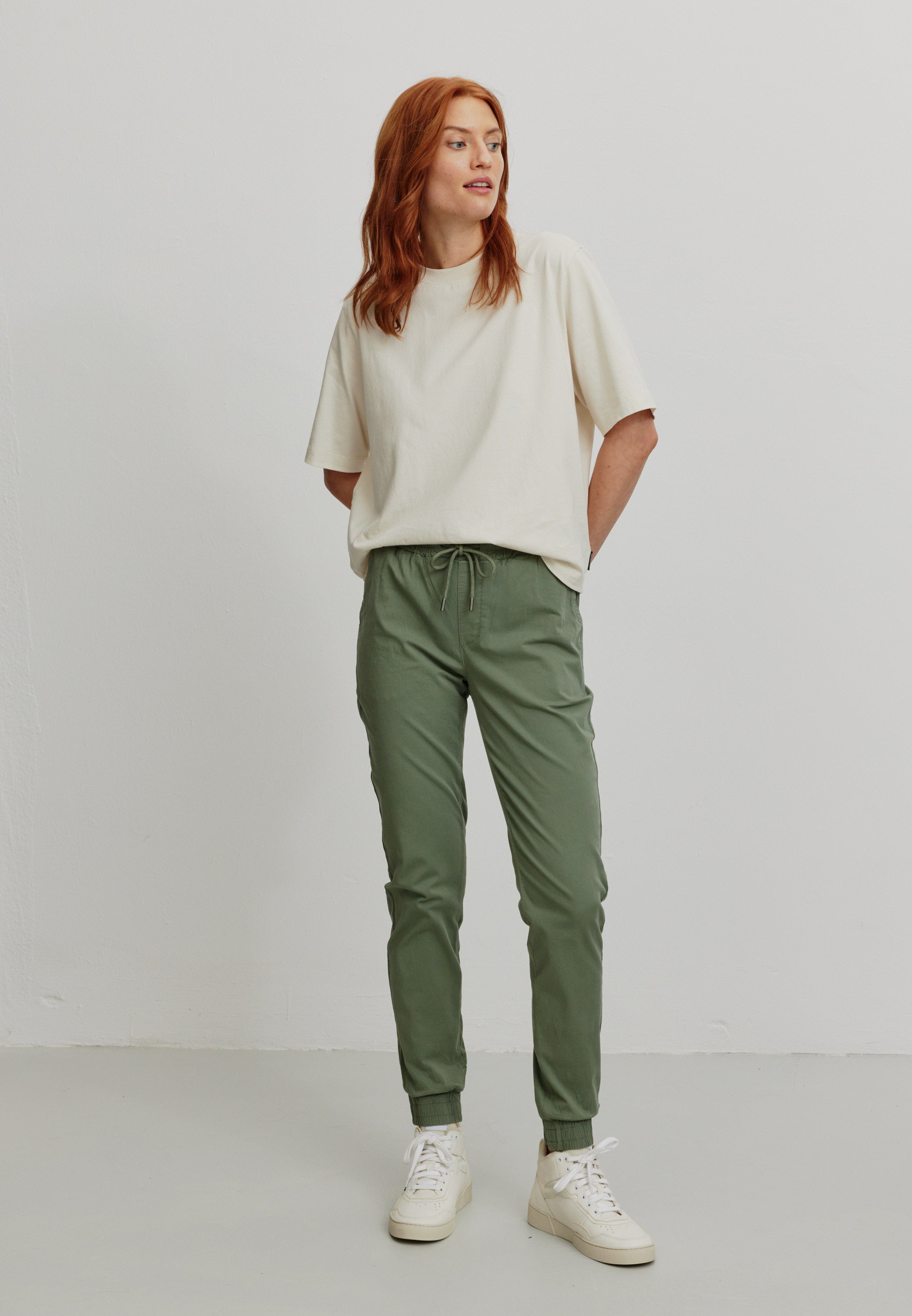 Recolution Calathea pantaloni chino khaki cotone bio