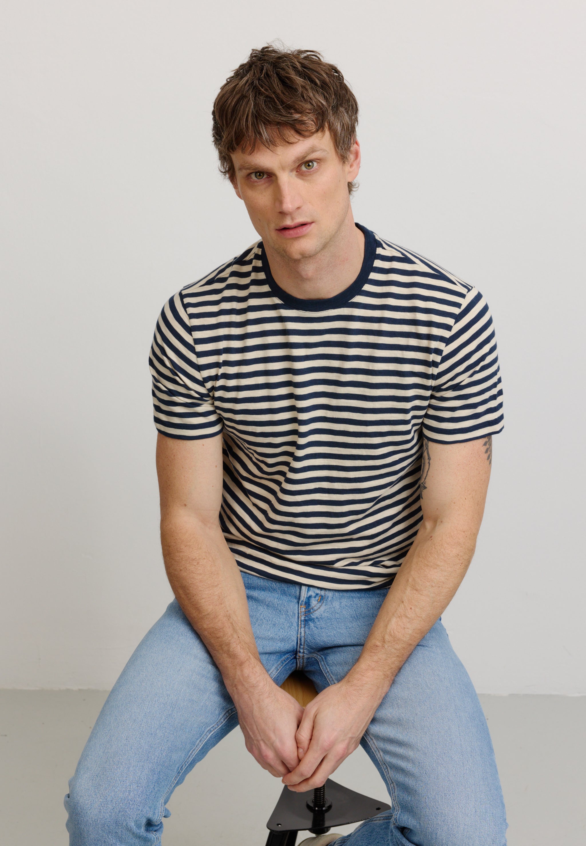 Recolution Delonix Stripes maglietta uomo blu navy righe