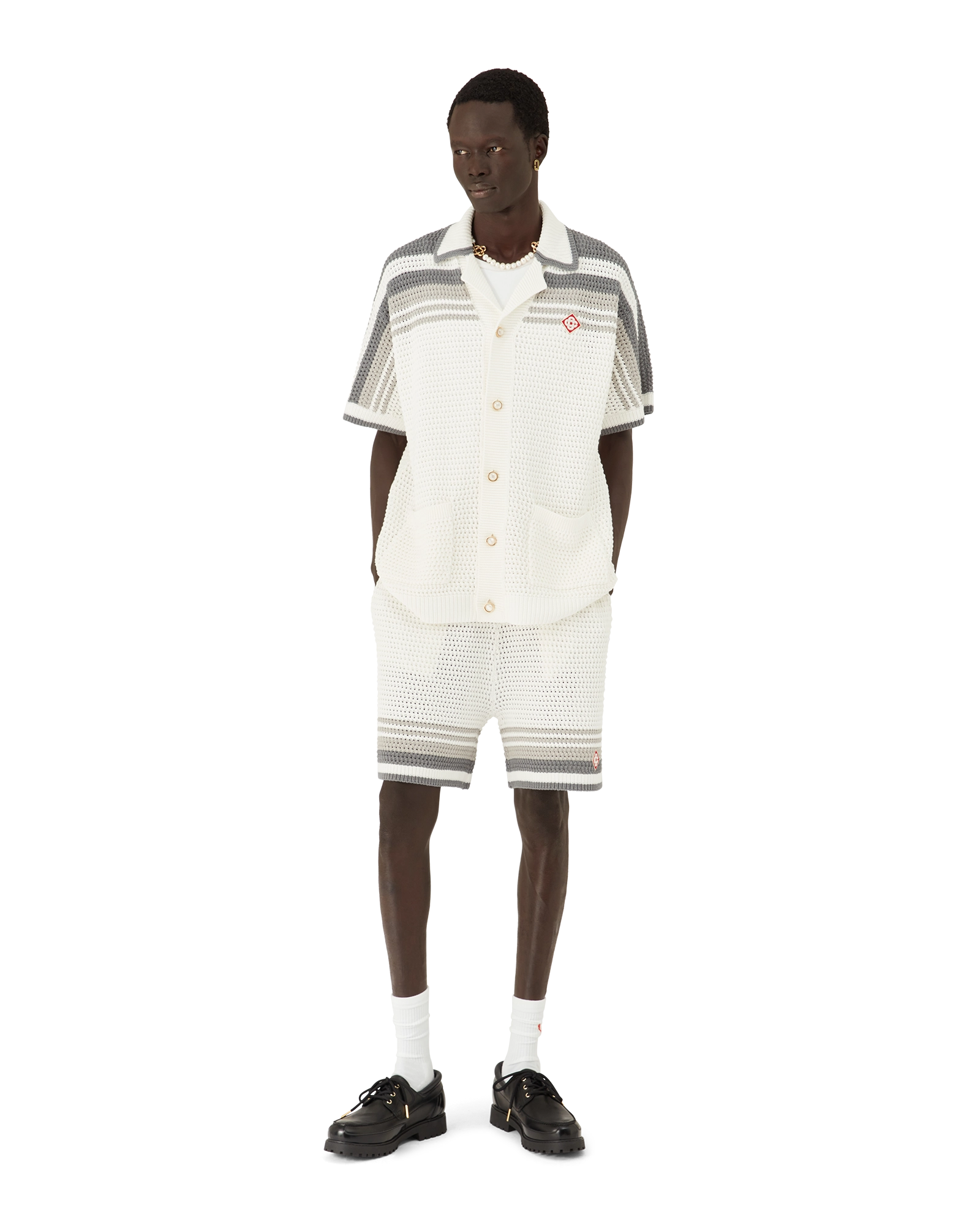 Casablanca Tennis Crochet Pantaloncini Bianchi Cotone