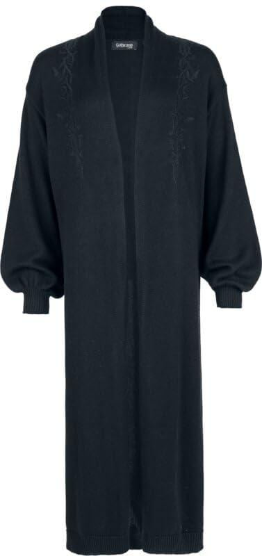 Gothicana by EMP Cardigan Nero Ricamo Collo Scialle Taglia L