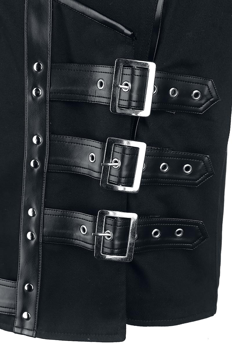 Gothicana by EMP Gilet Nero con Fibbie S Uomo