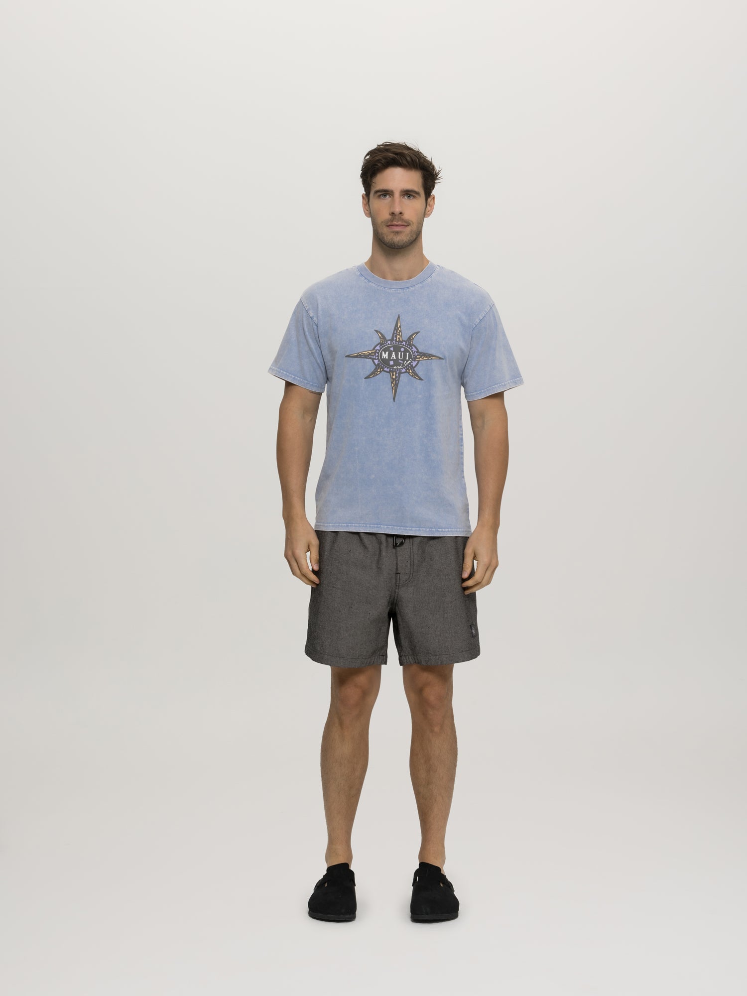 Maui and Sons Tribal Mineral Wash t-shirt nera cotone