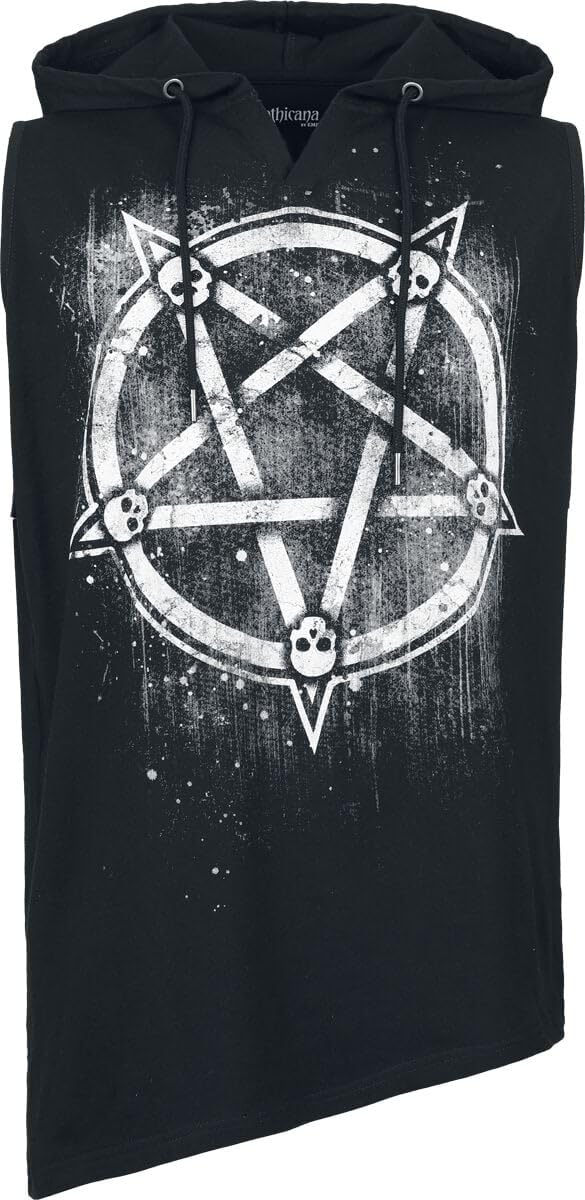 Gothicana by EMP canottiera nera taglia L con cappuccio