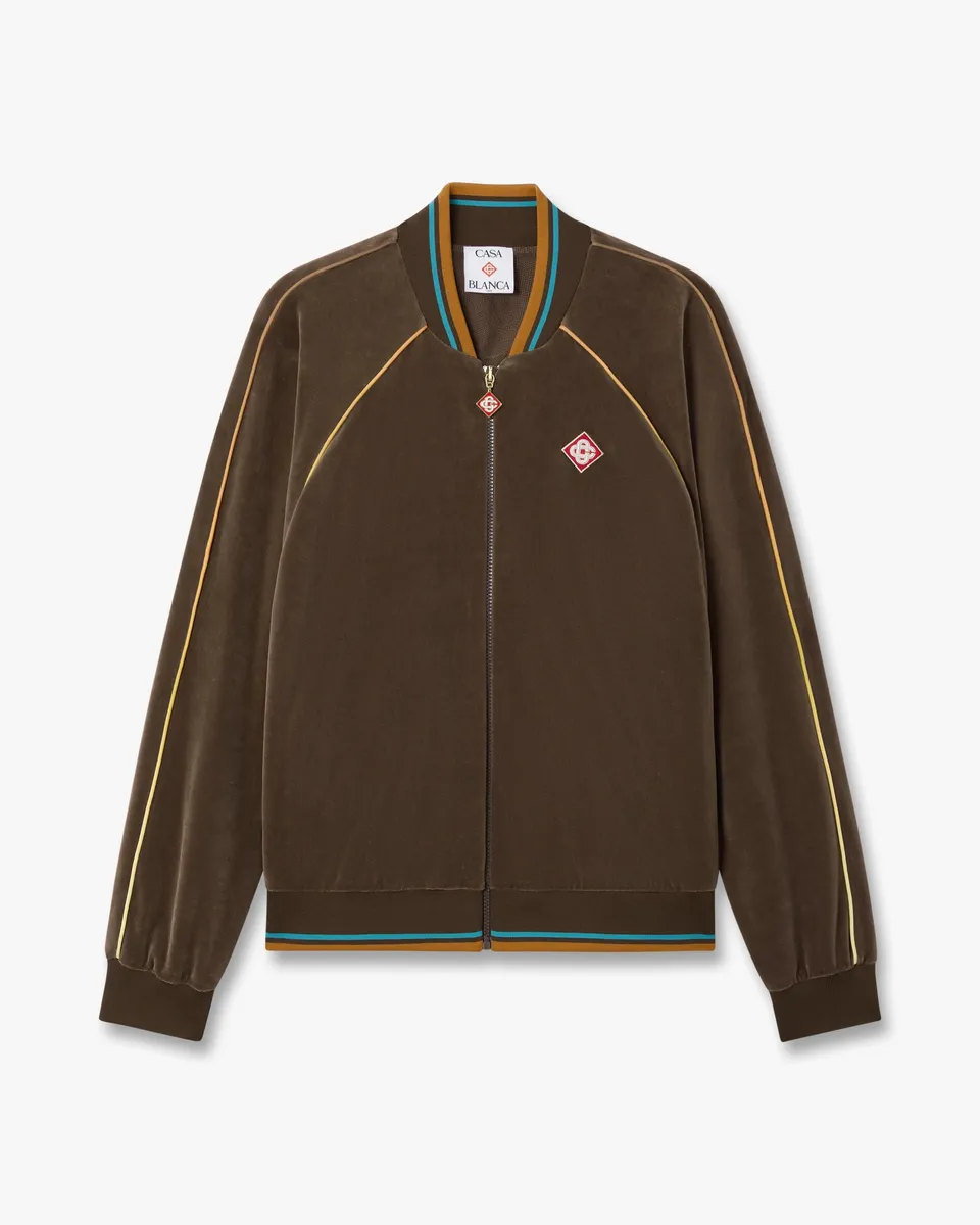 Casablanca Velour giacca tuta marrone uomo cotone
