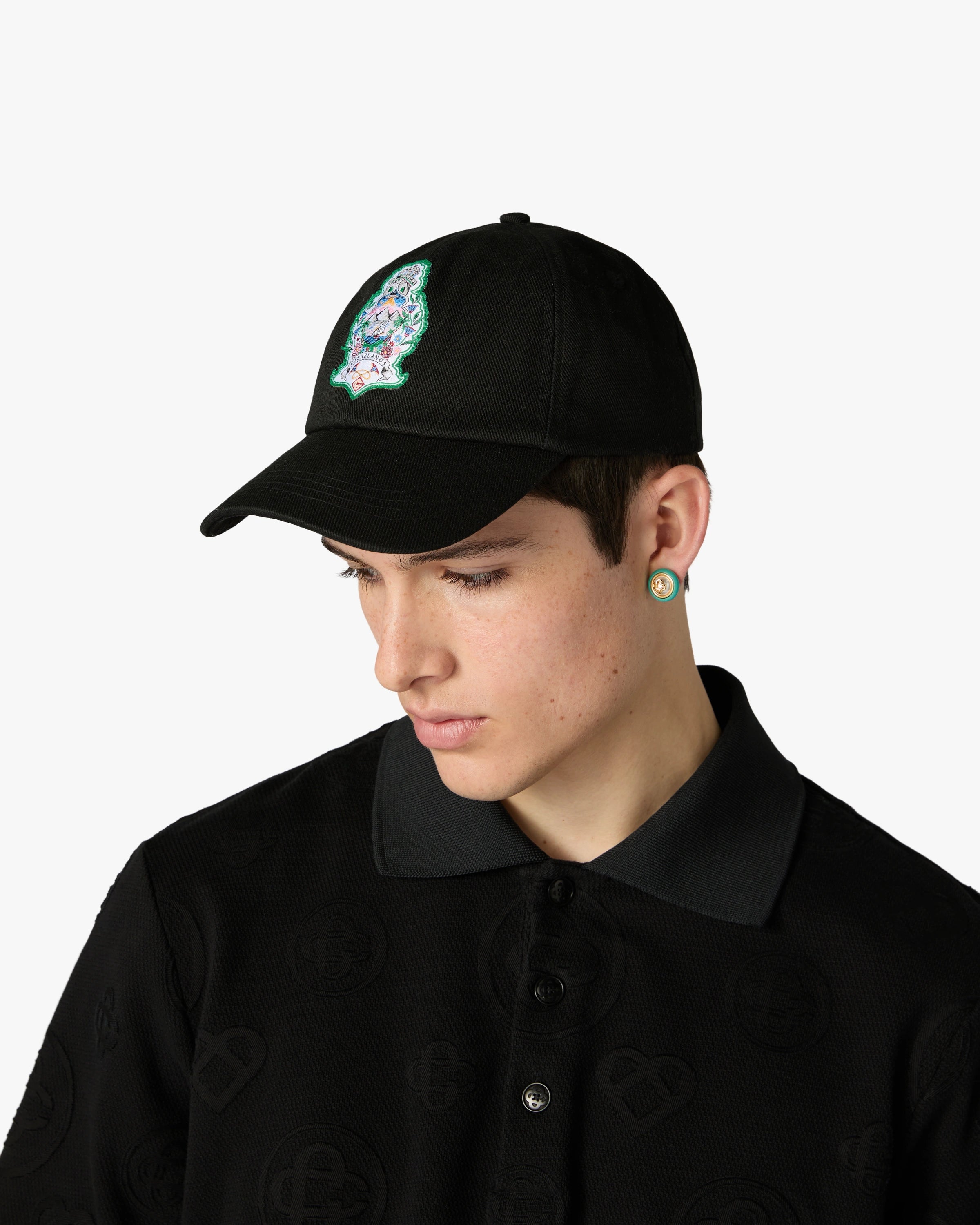 Casablanca Cappellino Hotel Emblem Nero Cotone