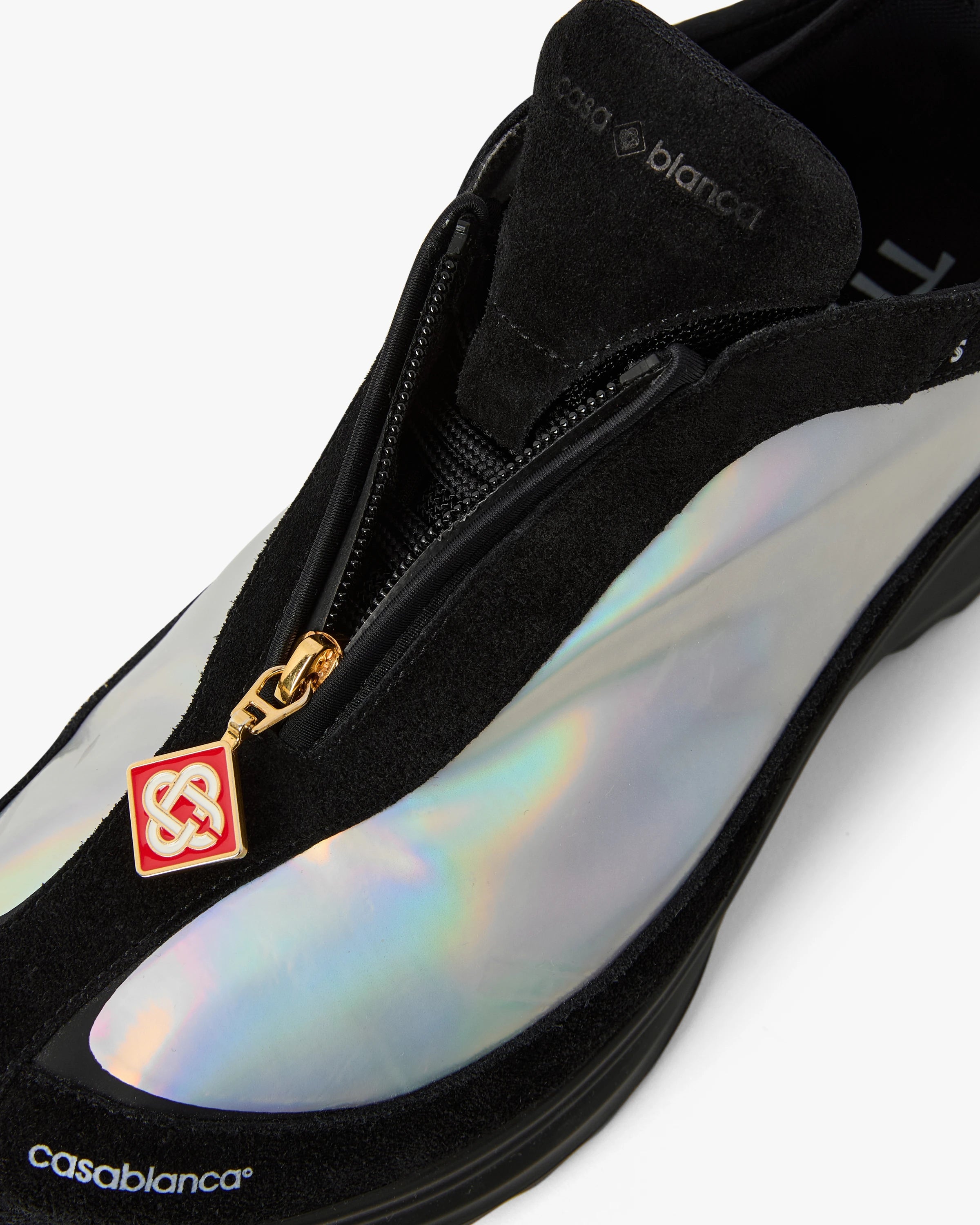 Casablanca Stade Zip sneakers nere argento pelle