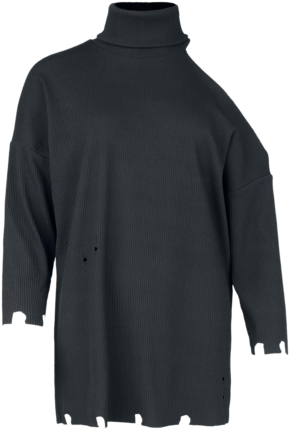 Gothicana by EMP Maglia Nera Maniche Lunghe Look Usurato S