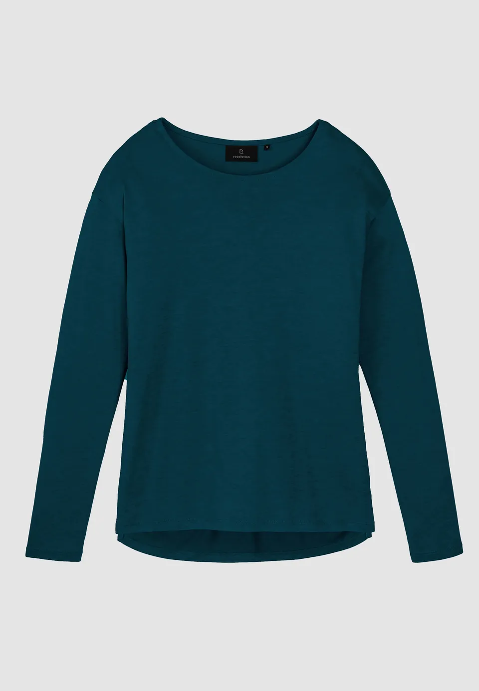 Recolution Fuchsia maglia manica lunga blu petrolio viscosa