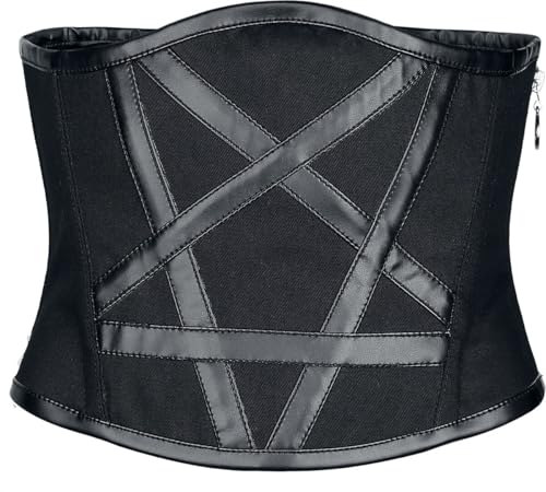 Gothicana by EMP corsetto nero pentacoli allacciato