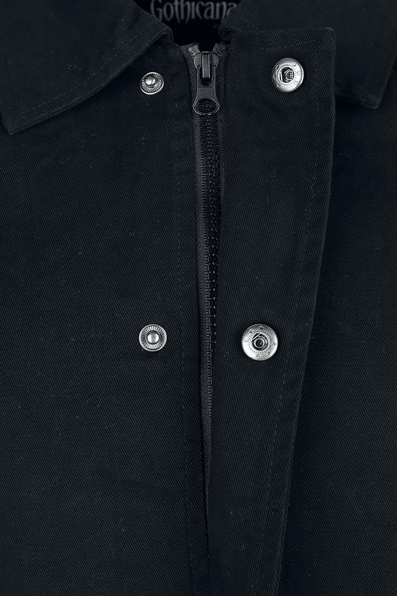 Gothicana by EMP Cappotto Lungo Nero accessori metallo