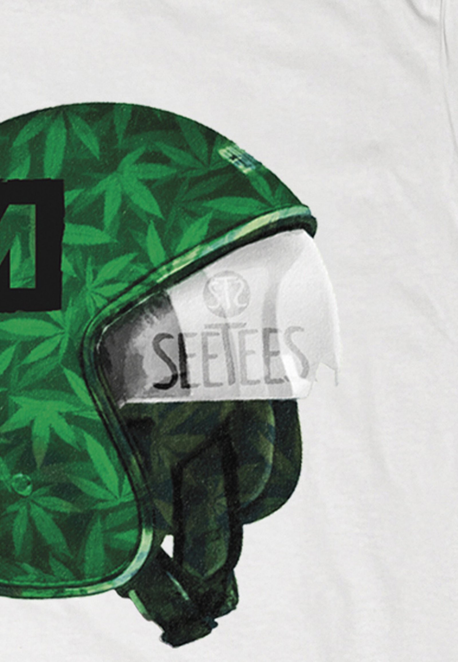 Seetees Robot Sci-fi Biker's Helmet t-shirt stampa grafica