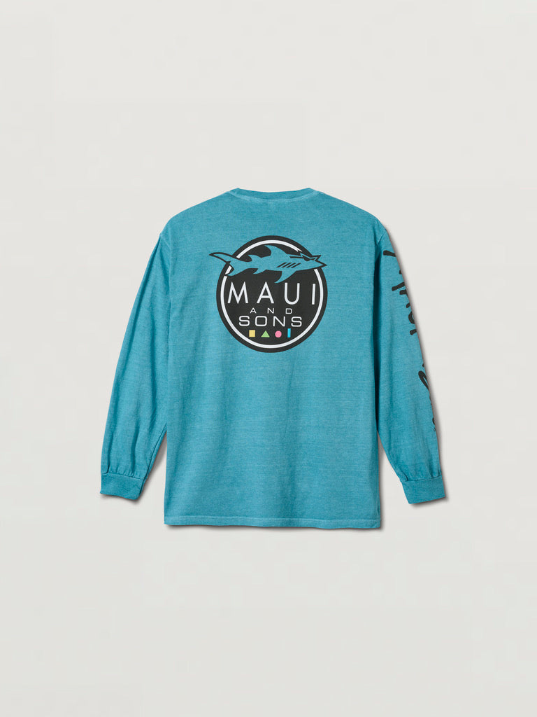 Maui and Sons Shark Logo maglia maniche lunghe cotone