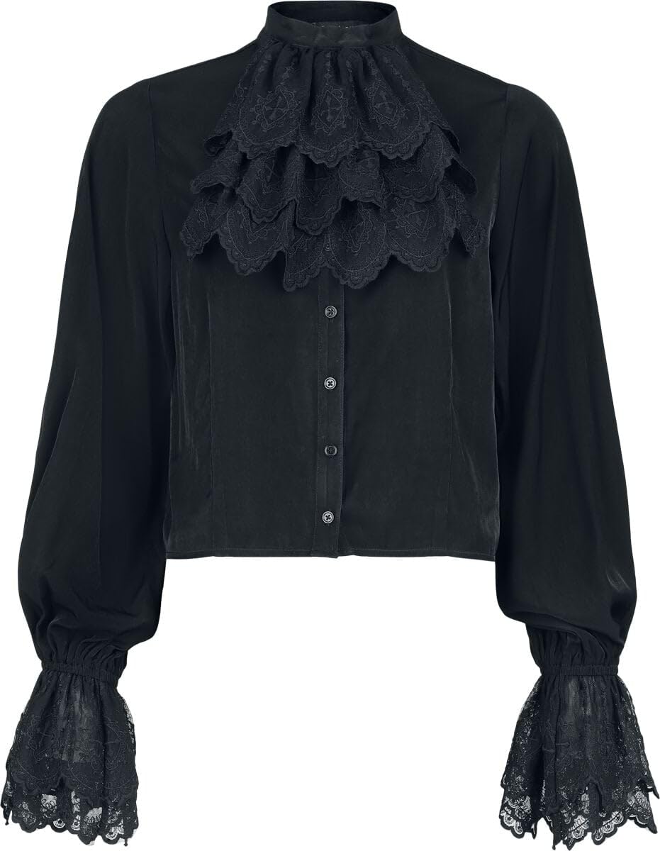 Gothicana by EMP Countess Bathory Camicia Donna Nero L Blusa