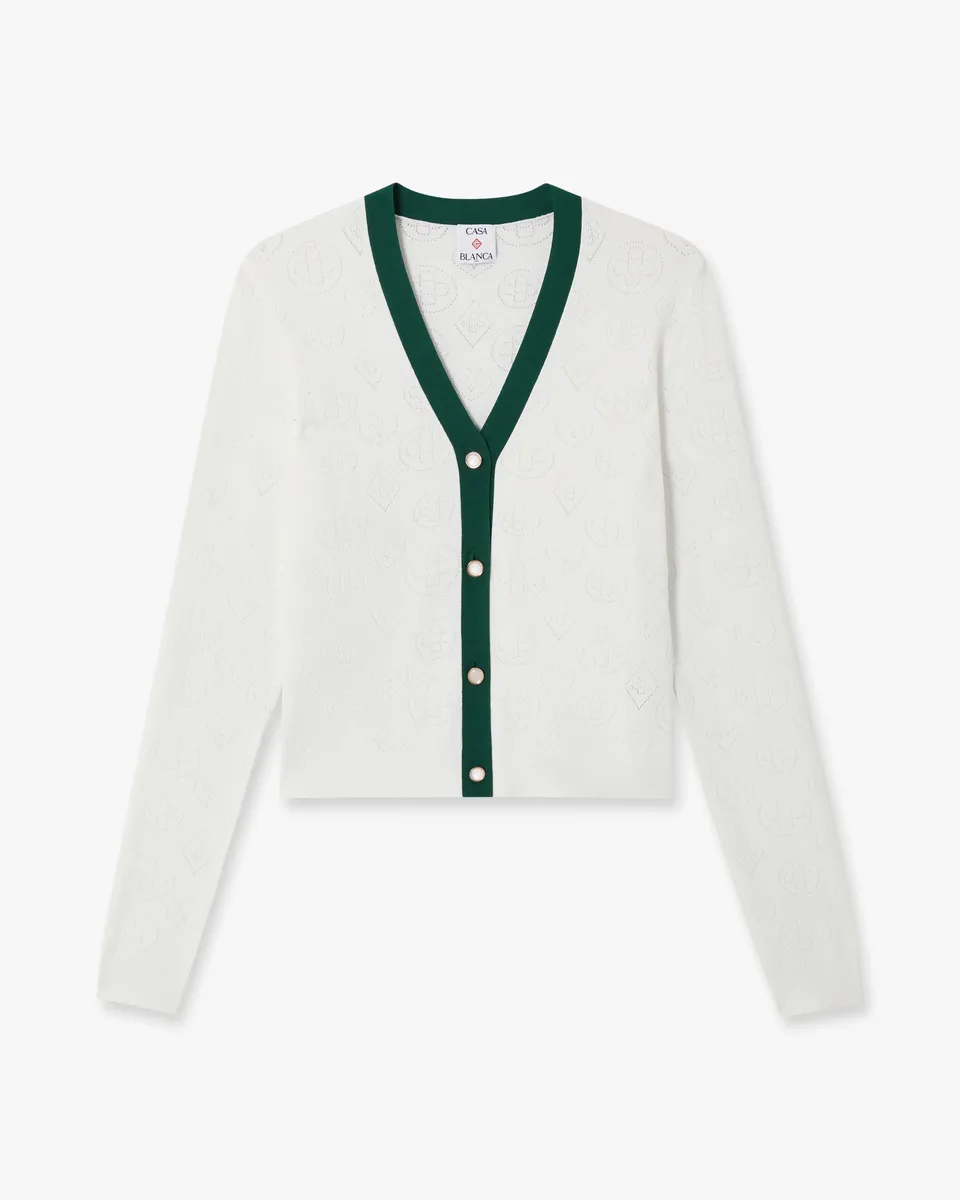 Casablanca Pointelle cardigan bianco donna