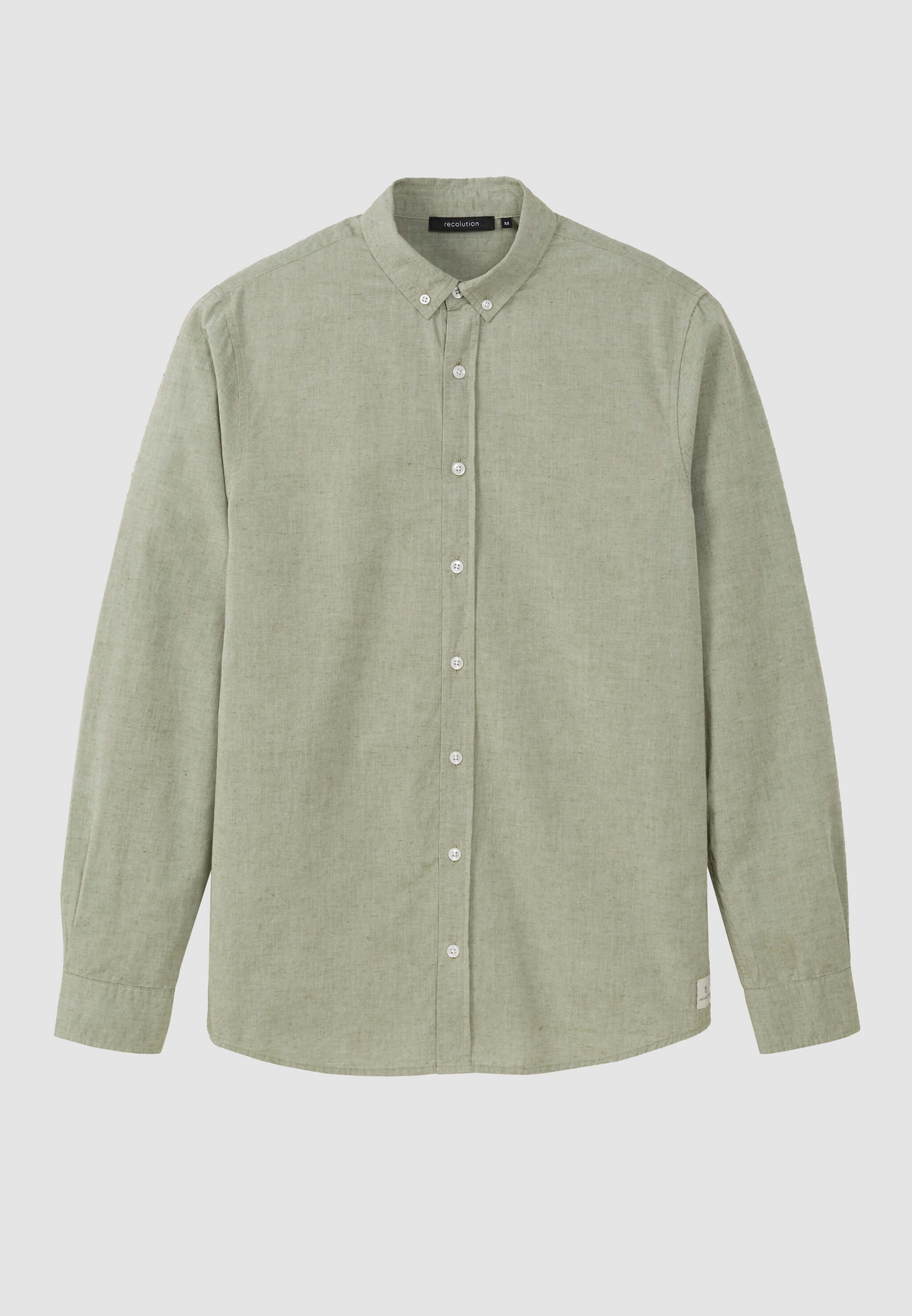 Recolution Corn camicia uomo verde cotone lino