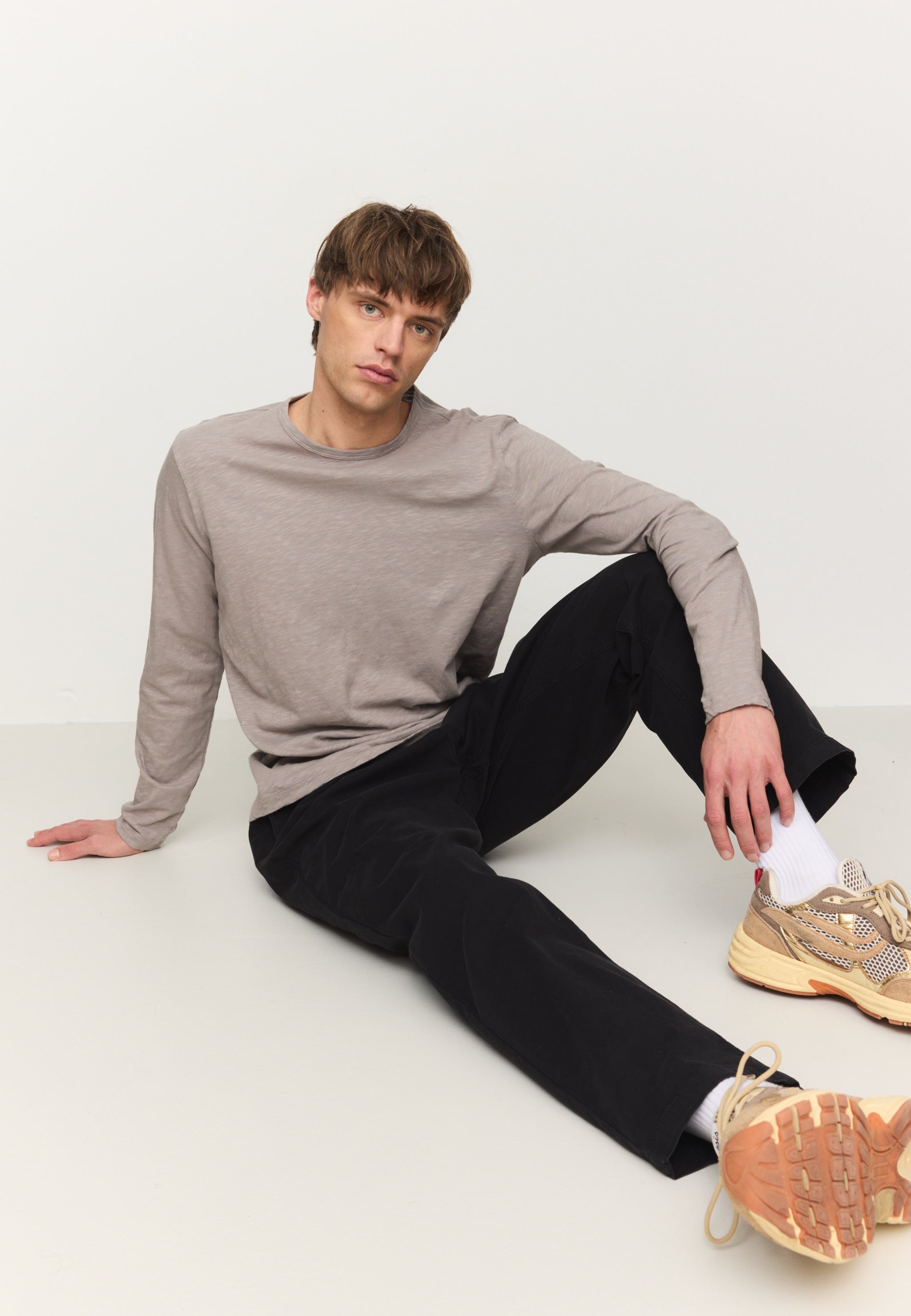 Recolution MACA maglia maniche lunghe greige cotone bio