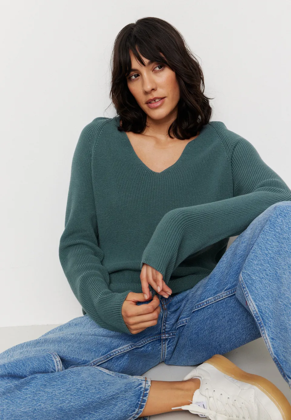 Recolution Arugula maglione donna ottanio cotone bio