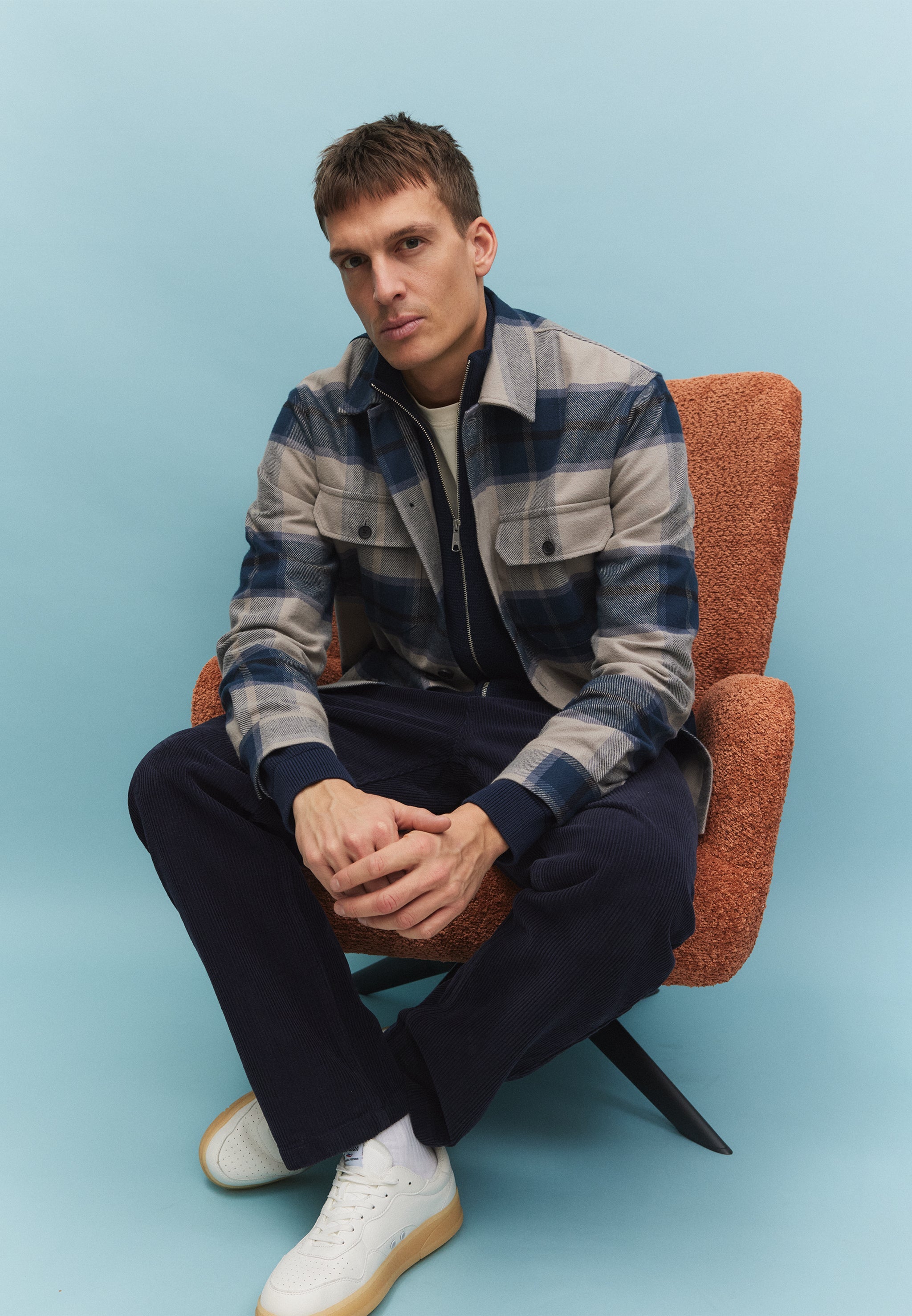Recolution Mesquite Check camicia navy cotone bio