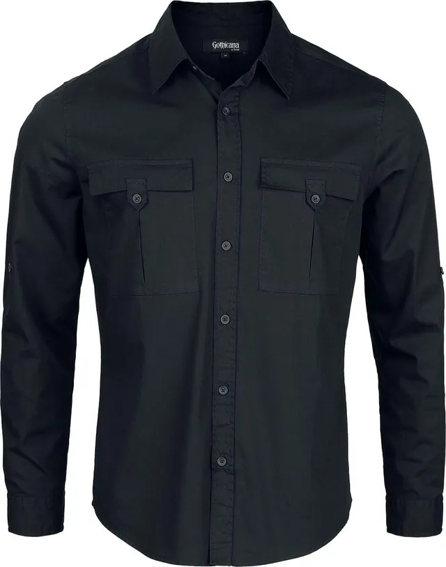 Gothicana by EMP camicia nera taglia L maniche lunghe