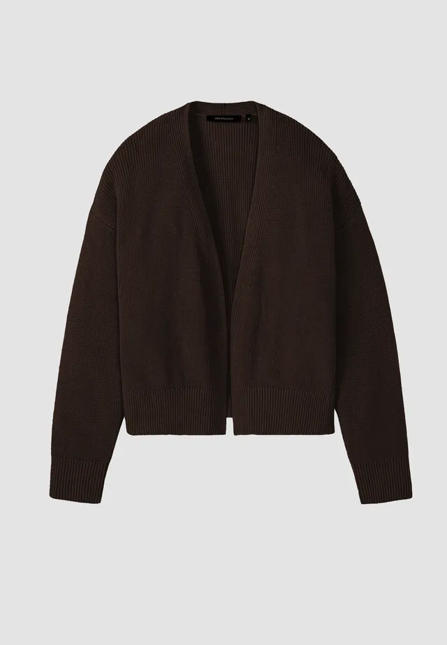 Recolution Moringa cardigan cotone bio cioccolato
