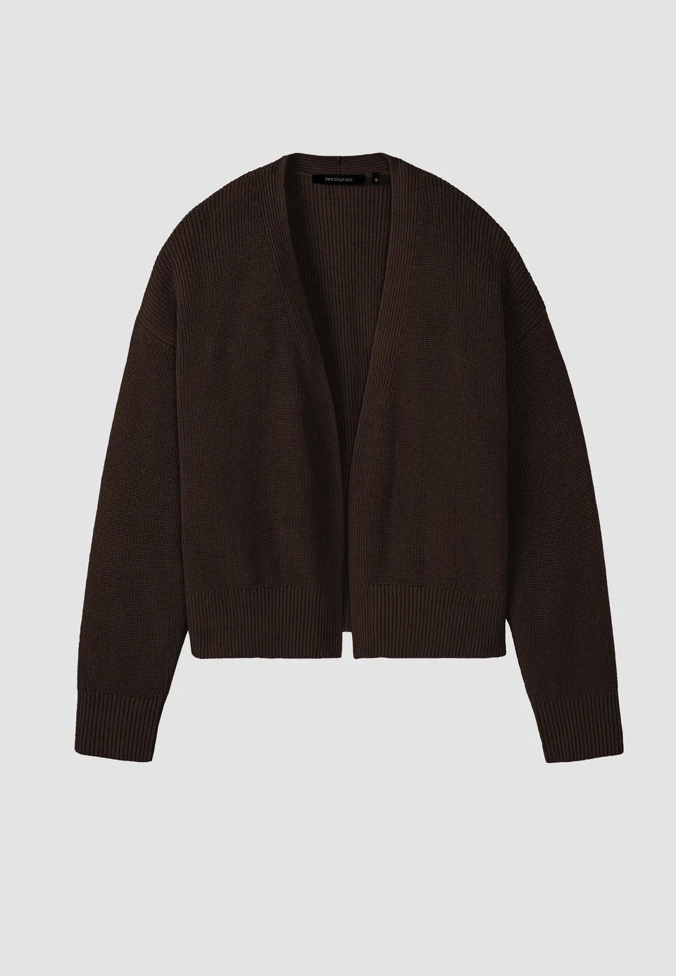 Recolution Moringa cardigan cotone bio cioccolato