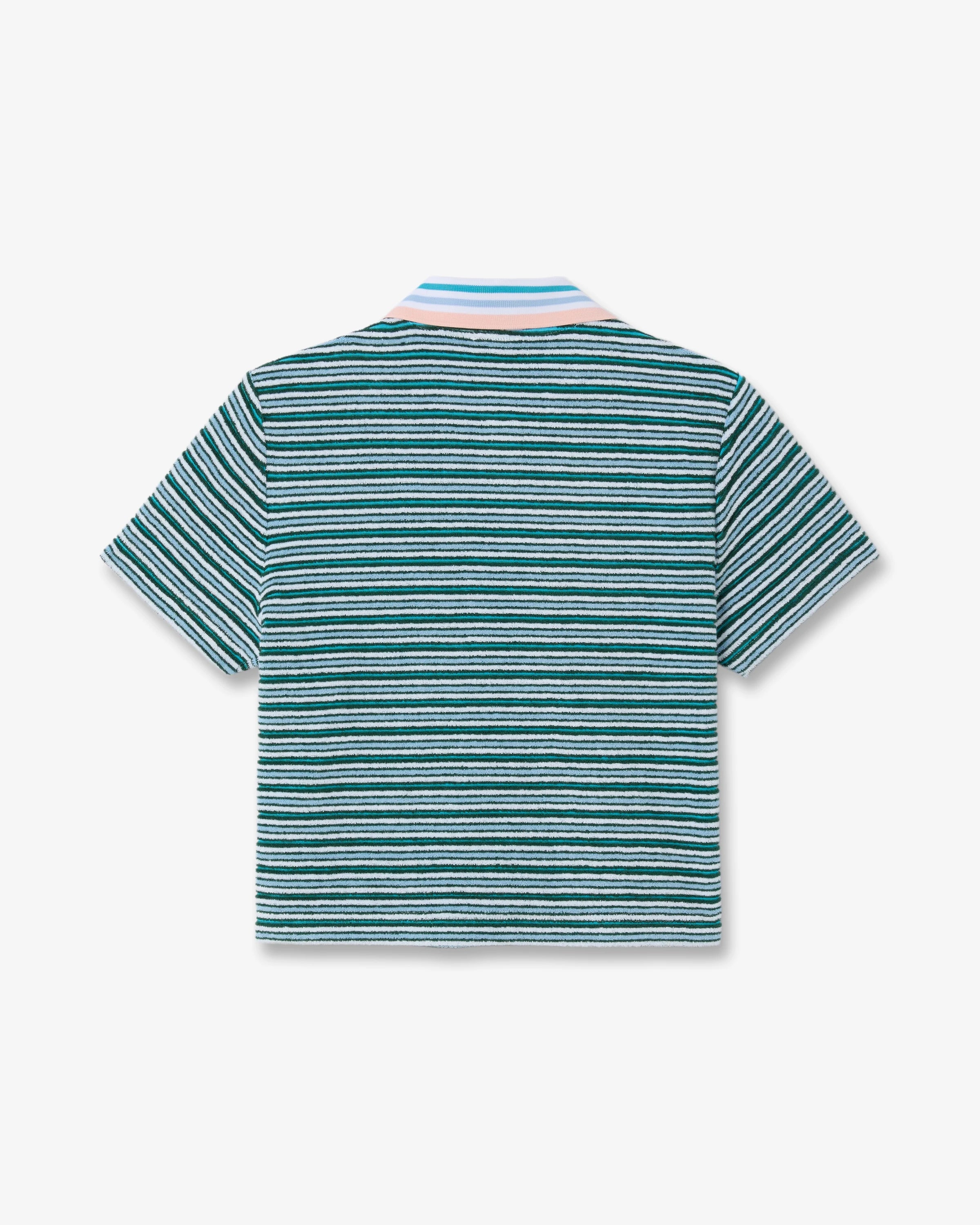 Casablanca Striped Towelling polo spugna verde cotone