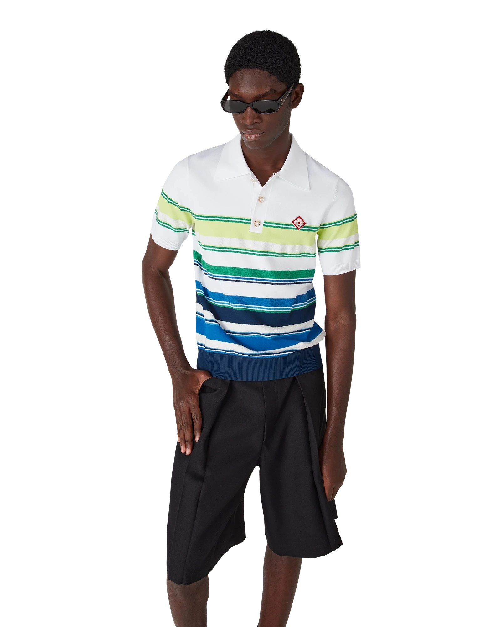 Casablanca Gradient Stripe polo uomo righe bianco blu