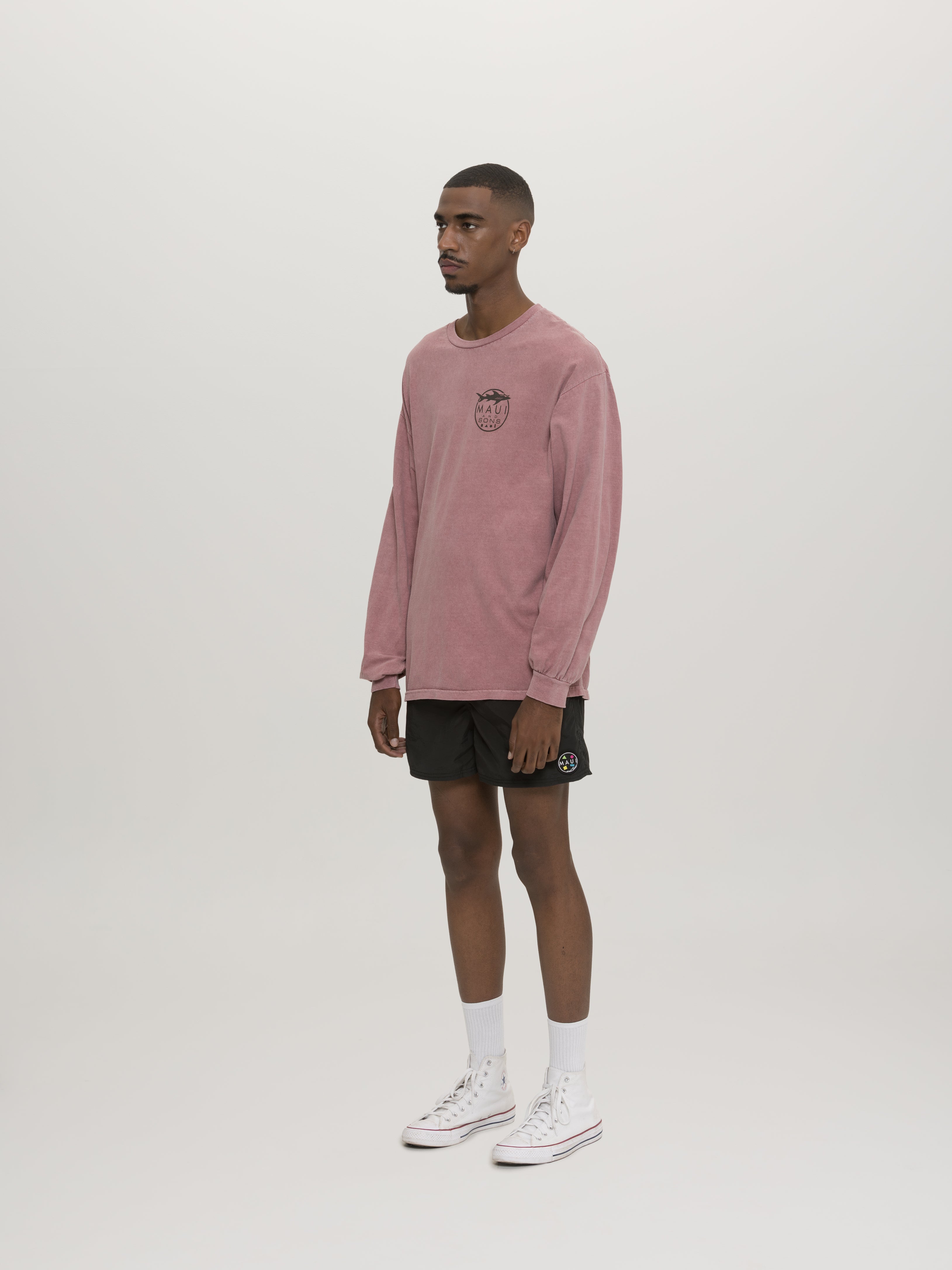 Maui and Sons Shark Logo maglia maniche lunghe cotone