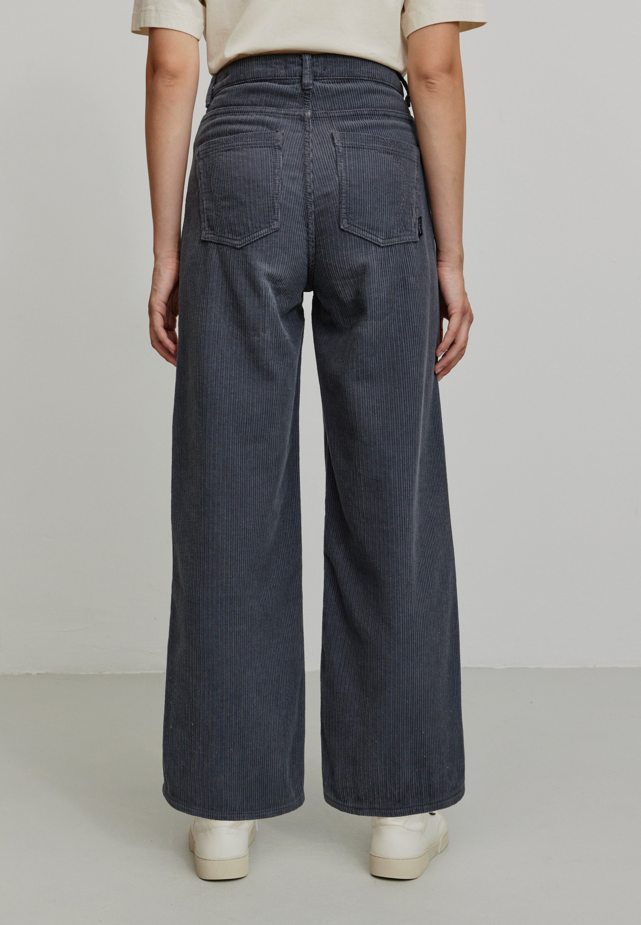 Recolution Erica Corduroy pantaloni donna blu denim velluto