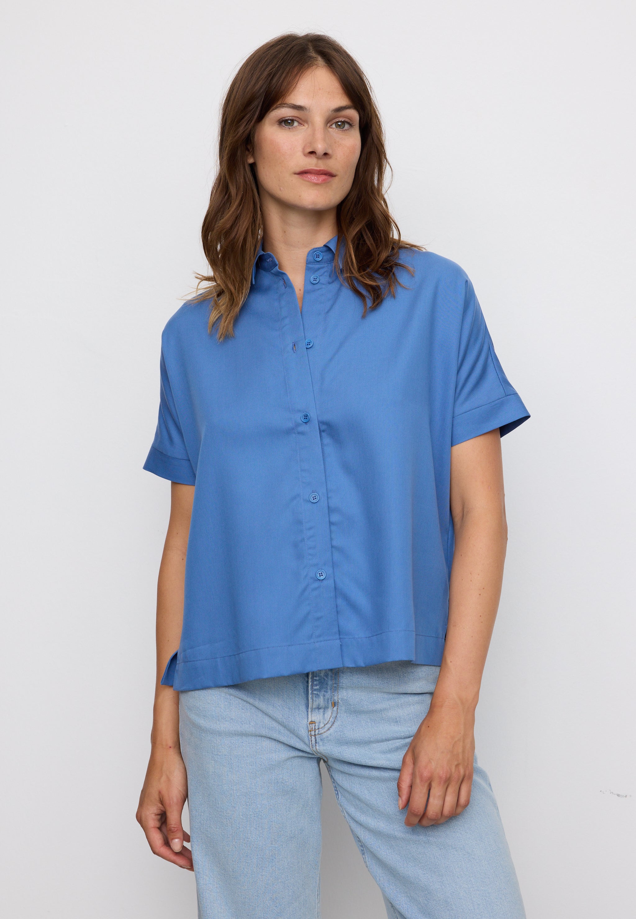 Recolution Lotus camicia donna blu lyocell