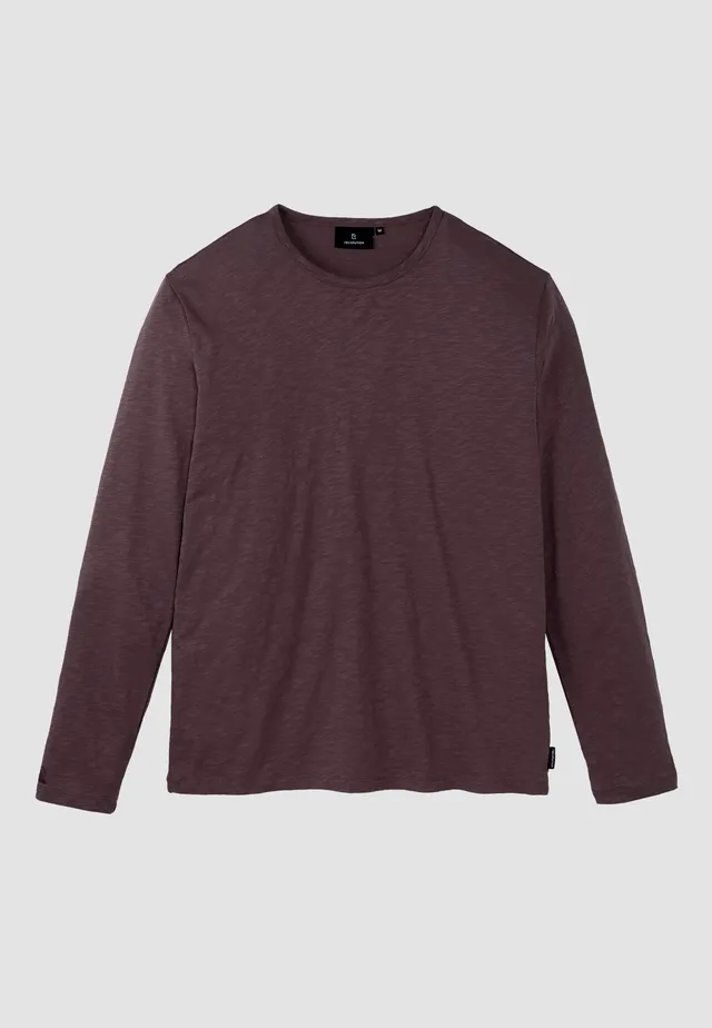 Recolution MACA maglia maniche lunghe viola scuro cotone bio
