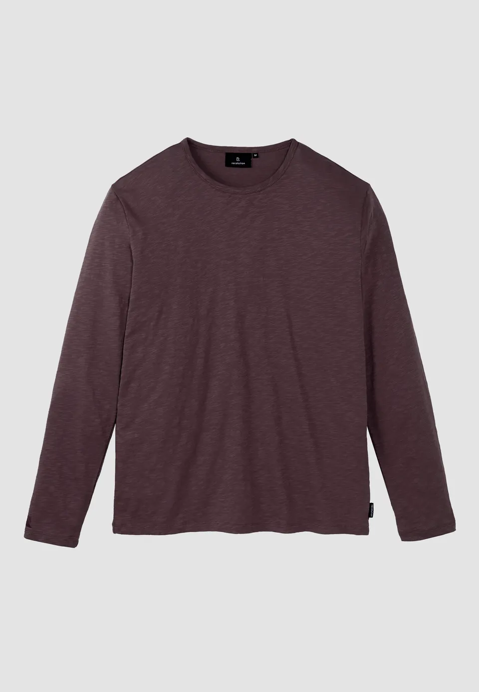 Recolution MACA maglia maniche lunghe viola scuro cotone bio