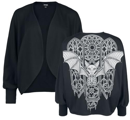Gothicana by EMP Cardigan Nero Maniche a Pipistrello Donna