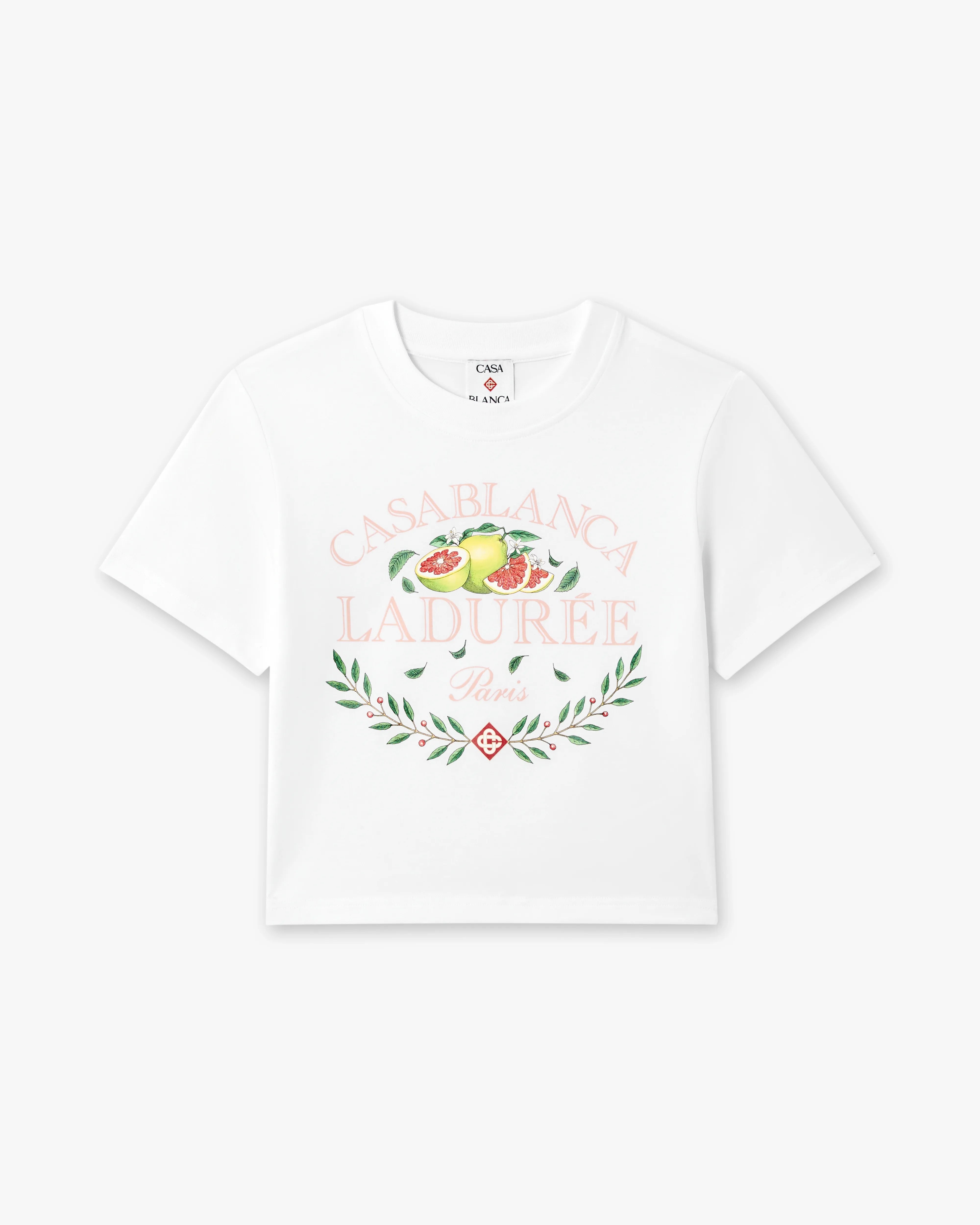 Casablanca Ladurée t-shirt cropped bianca donna